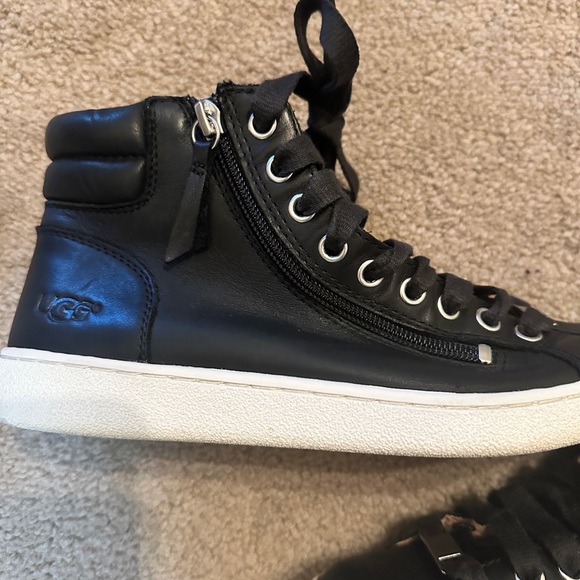 UGG Black Leather High-Top Sneakers - Picture 2 of 5